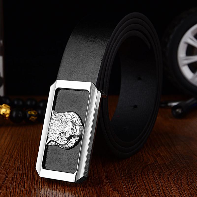 Belt Male Leather Strap Belts Men Automatic Buckle black Belts Cummerbunds cinturon hombre