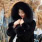 Winter High-end Imitation Fur Coat Women's Slim Thicker Loose  Cotton Top Particle Sheep Shearing Women's Hooded Fox Fur  Coat