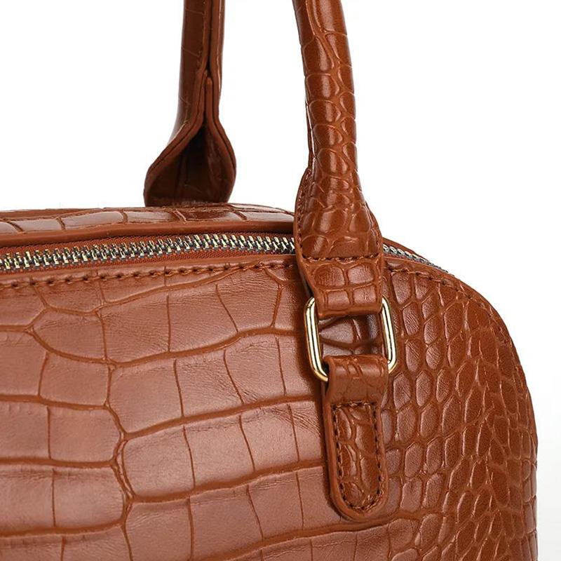 Light Luxury Leather Cowhide Handbags Casual Fashion Shell Bag Crocodile Pattern Soft Leather Ladies One-shoulder Messenger Handbag