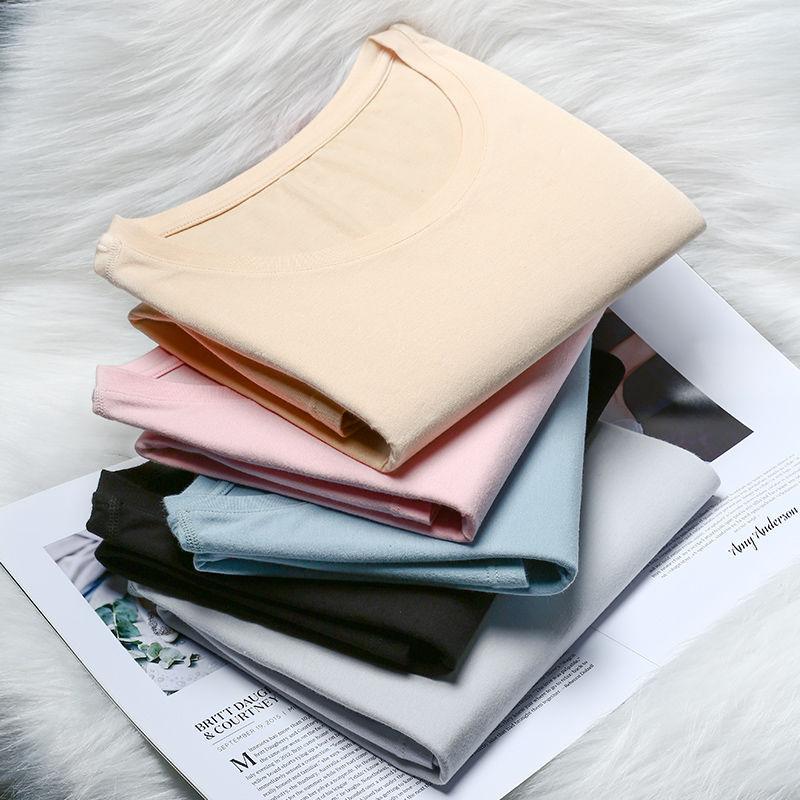 Autumn Clothes Women's Cotton Thin Section Pure Cotton Sweater Slim Base Thermal Underwear Suit Winter