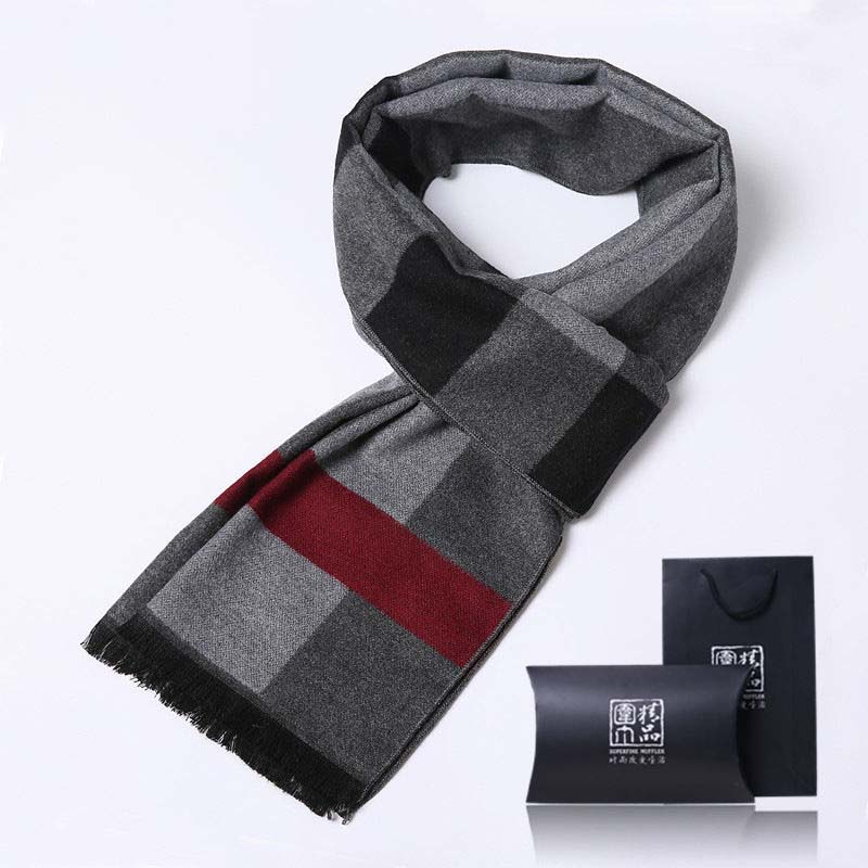 Autumn and Winter Men's Scarves Young Middle-aged Men Thick Warm Scarf