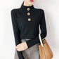 Core-spun Half Turtleneck Pullover Sweater Women Autumn and Winter Slim Knit Sweater Long-sleeved Bottoming Shirt with Top Tide