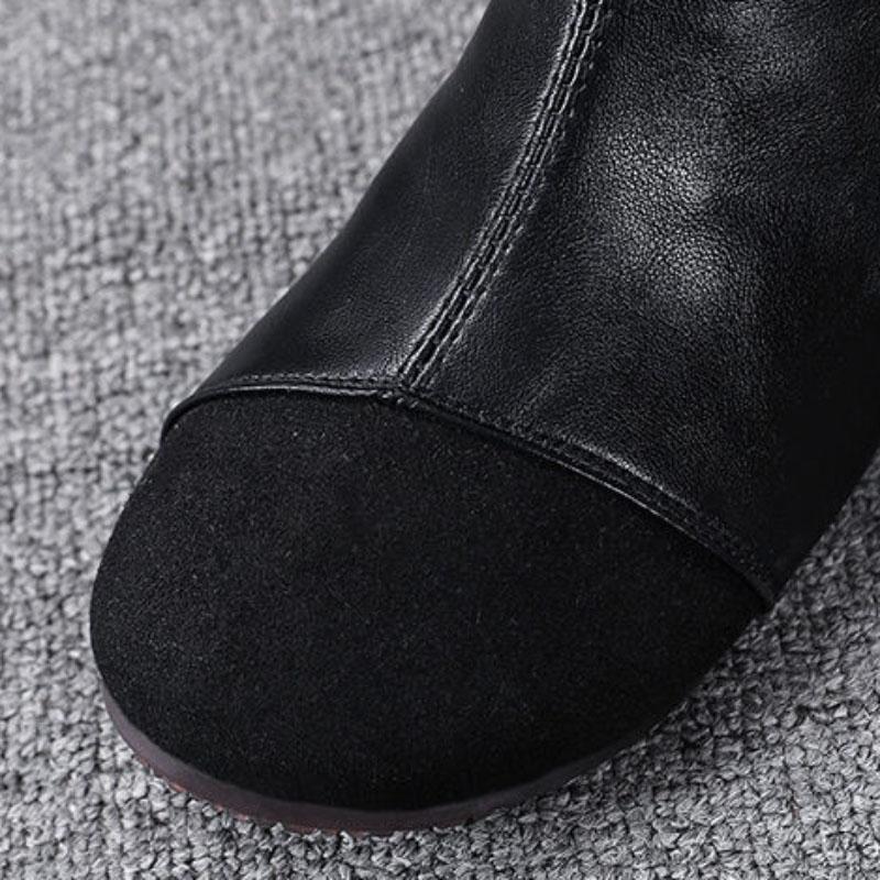 Martin Boots Women's All-match Flat-bottomed Plus Velvet Cotton Shoes Winter Boots Warm and Thick