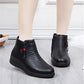 Women's Leather Shoes Winter Thickened  Flat Non-slip Mother Cotton Shoes Snow Boots Plus Velvet Short Boots