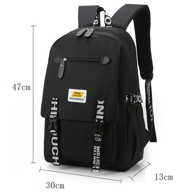 Backpack Men's Large-capacity Fashion Trend Cover Oxford Cloth Backpack Junior High School Student School Bag