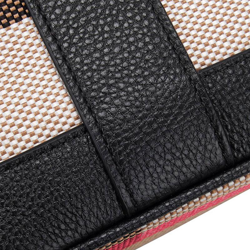 Leather Bag Ladies Trend Large Capacity Plaid Canvas Handbag All-match Commuter Shoulder Messenger Bag