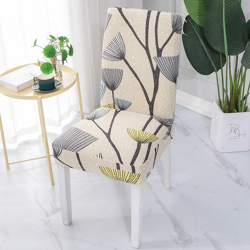 4PCS Elastic Printed Dining Chair Cover for Hotel Wedding Party Office Chair Covers Spandex Stretchable  Chair Cover