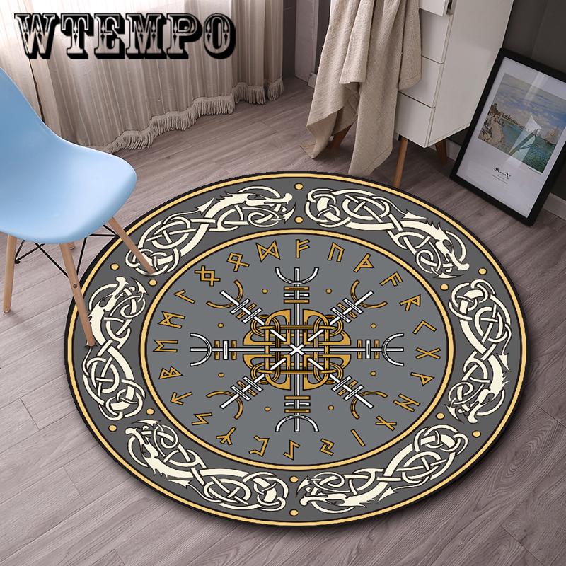 Round Carpet Cartoon Pattern Carpet Household Anti-slip Mat Living Room Carpet Bedroom Carpet Nordic