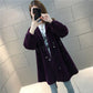 Autumn and Winter Long-sleeved Cardigan Jacket Mid-length Style Hooded Loose Sweater