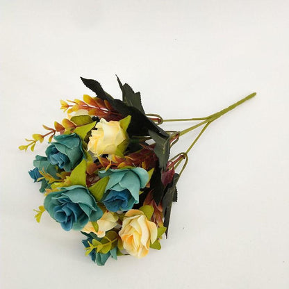 Single Fake Flower Simulation Bouquet Rose Flower Dried Flower Silk Flower Cloth Flower Plastic Flower Small Bunch Cloth Decoration Flower Arrangement
