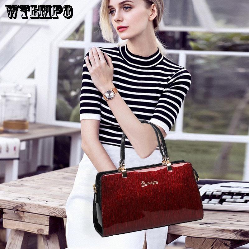 Crossbody Shoulder Bag Leather Texture Patent Leather Bag Handbags Fashion Handbag