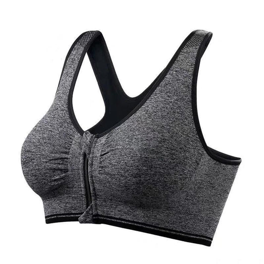 Front Buckle Zipper No Steel Ring Sports Bra Vest Style Large Size Sports Shockproof Gathering Running Underwear Women