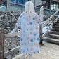 Cute Rabbit Ears Down Padded Jacket Women's Mid-length Thick Fishtail Padded Jacket Korean Style Loose Winter