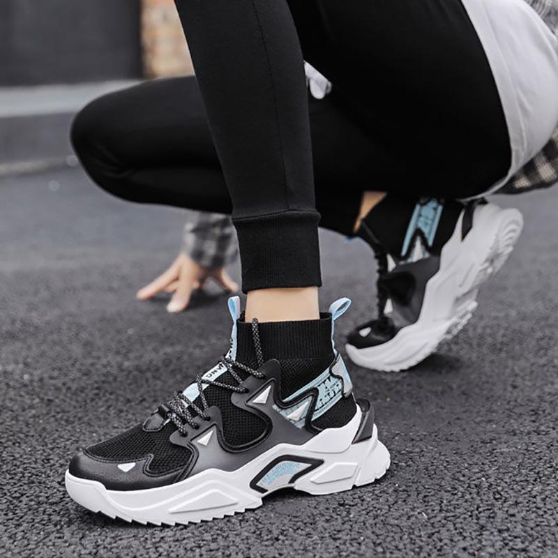 Men's Height-increasing Shoes Trendy High Top Men's Tennis Shoes All-match Sports Leisure Student Basketball Shoes