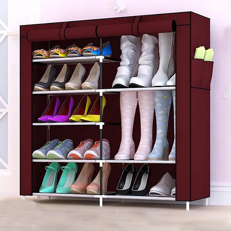 90cm Long Double Row Stainless Steel Hanger Storage Cabinet Waterproof Storage Rack Coat Hanger Shoe Rack