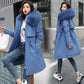 Winter Women's Cotton Jacket Coat Mid-length Pie To Overcome with Fur Collar Fashion Winter Down Jacket Plus Velvet Jacket