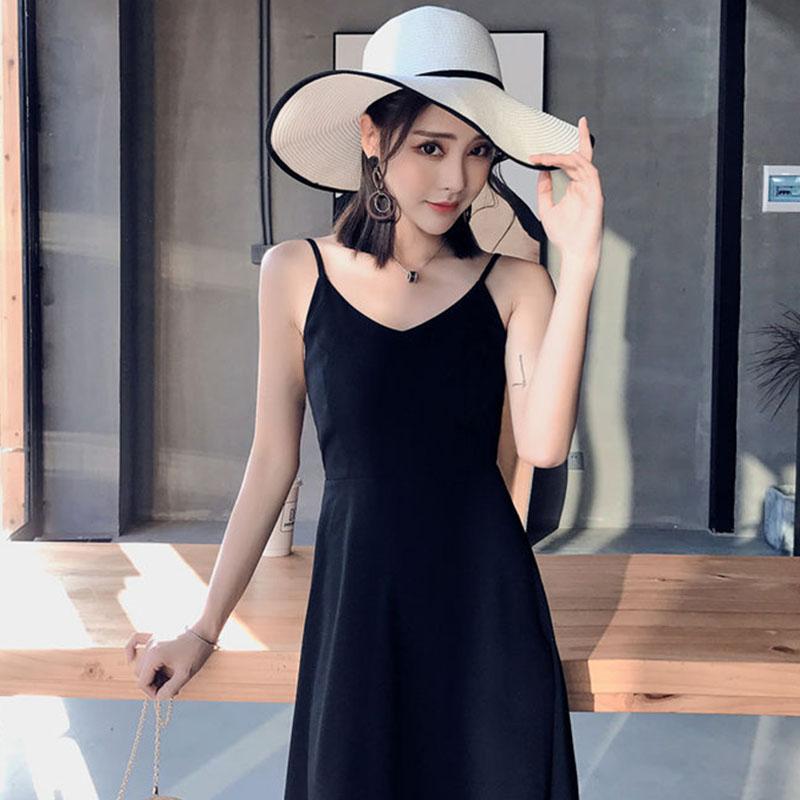 Hong Kong Style Female Summer Cold Wind Retro Temperament  Dress