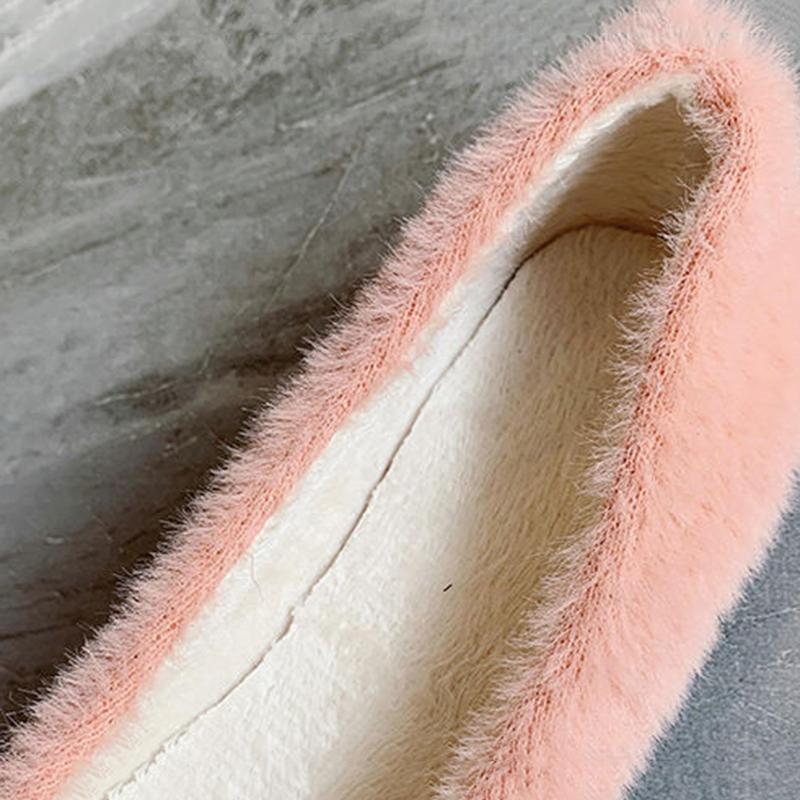 Flat-bottomed Plus Velvet Single Shoes Warm Lazy Beanie Shoes Women Plus Velvet Cotton Scoop Shoes Plush Shoes Moccasin Shoes