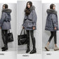 Women's Mid-length Down Padded Jacket Loose and Thick Large Fur Collar Padded Jacket