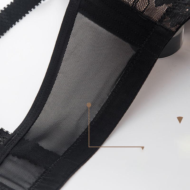 Lace Pattern Diamond Pendant Large Size Thin Bra Without Steel Ring Gathered Sexy Bra Ladies Underwear Light and Breathable