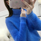 Pofulove solid sweater version of the pullover top turtleneck sweater women furry mink velvet