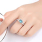 Amazon Fashion Creative Engagement Ring Aquamarine Topaz Ring Manufacturer Wholesale Four-Claw Aquamarine Zircon Ring