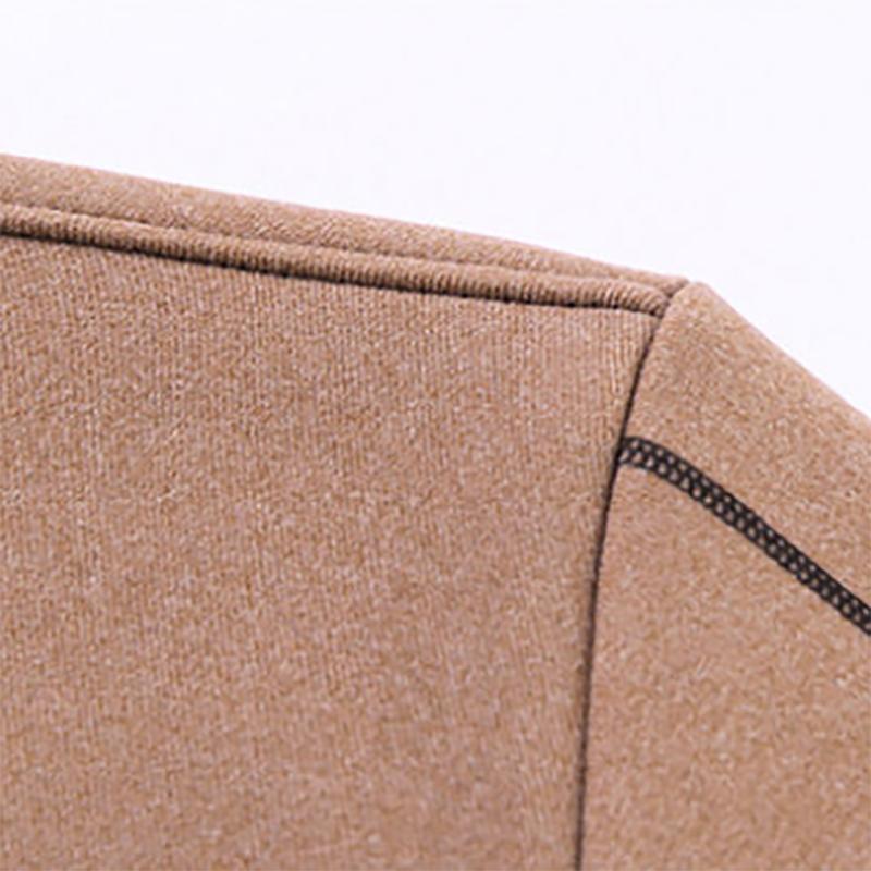 Men's Plus Velvet Sweater Bottoming Shirt Solid Color Round Neck Long-sleeved Sweater Winter Pullover Top