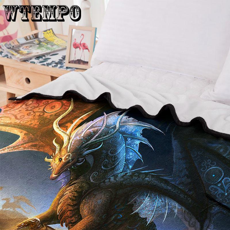 Super Soft Blankets for Beds Shaggy Faux Fur Blanket 3d Blanket Colored pterosaur Blanket