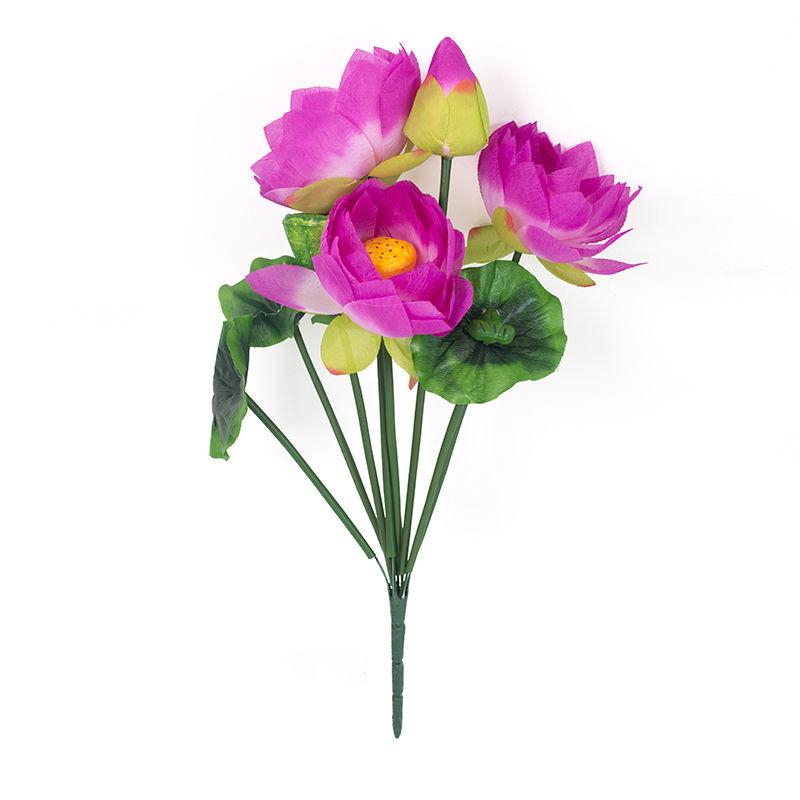 Simulation Lotus Lotus Leaf Fake Lotus Lotus Temple for Buddha Fake Silk Flower Living Room Desktop Fake Flower Plastic Flower Decoration Flower