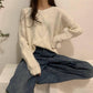 Pofulove Purple Twist Sweater Women Autumn Winter Wear Pullover Fashion Thick Wild Sweater Women