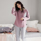 Women's Pajamas Suit Autumn Winter Pyjamas Set Long Sleeve Sleepwear Loose Casual Home Wear Pullover Cute Nightwear Tops and Pants Sets Round Neck