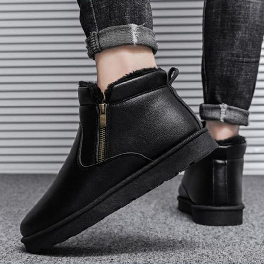 Winter Men's Shoes Plus Velvet Thick Warm Cotton Shoes Outdoor Waterproof and Ski Boots