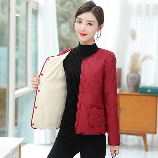 Fall/winter Down and Down Padded Jacket Women's Liner Short Large Size Plus Velvet Thickening Middle-aged and Elderly Inner Wear Warm Jacket
