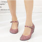 Crystal Sandals Wedge Women's Shoes High-heeled Shoes Women's Square Dance Shoes Baotou Hole Shoes