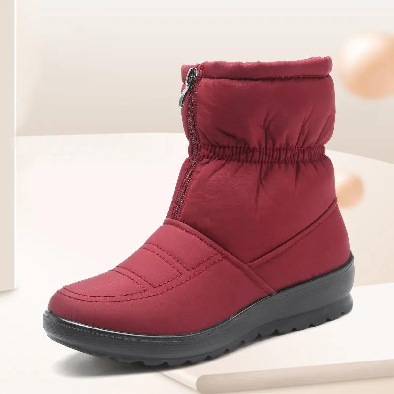 Women Boots Winter Shoes Waterproof Snow Boots Ankle Booties Black Red Warm Non Slip Boots Girls Female Casual Plus Size Boots 35-43