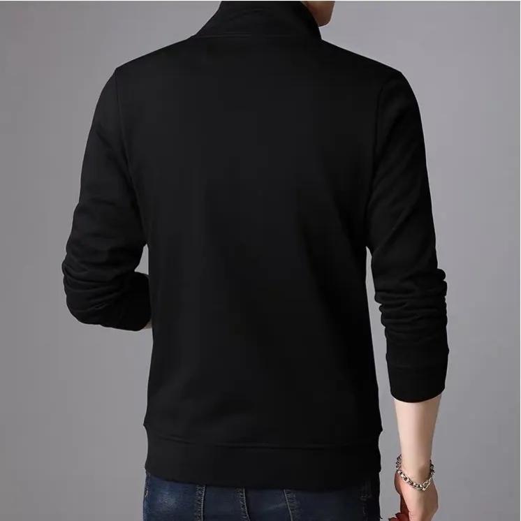 Spring Men's Stand Collar Jacket Casual Basic Coat Youth Clothing Solid Color Tops Warm Zipper Sweatershirt