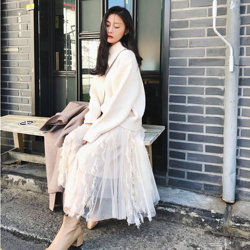 Girly ThickenLoos e Skin-friendly Sweater Loose Solid Color Crew Neck Bottoming KnitwearTop