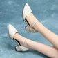 Women's Summer Sandals Comfortable Solid Color Non-slip Wear-resistant Medium Heel Sandals