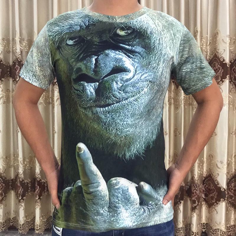 Short-sleeved T-shirt large size men's clothing summer 3D digital printing T-shirt male personality