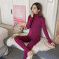 Thermal Underwear Women's Thickened Plus Velvet Bottoming Shirt Suit Autumn and Winter Body Sculpting Body High-neck Tight