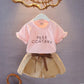 One-year-old Baby Girl Summer Clothes Children's Clothing Female 1-2--3-4 Year Old Short-sleeved Two-piece Baby Suit