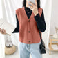 Spring and Autumn V-neck Loose Waistcoat Casual Slimming Cardigan Sweater Sleeveless Knitted Female Top