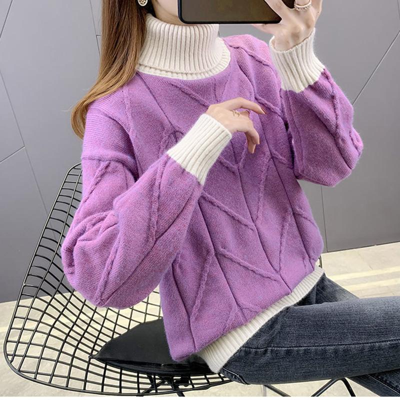 Autumn/winter Turtleneck Sweater Women Loose Knit Bottoming Shirt Long-sleeved Pullover Outer Wear