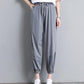 Ice Silk Quick-drying Sports Pants Women's Summer Loose and Thin Large Size Waisted Nine Points Casual Harem Pants