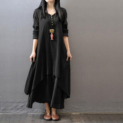 Length To Ankle Women's Summer Dress Long Sleeve Solid Color Daily Wear Dating Holiday