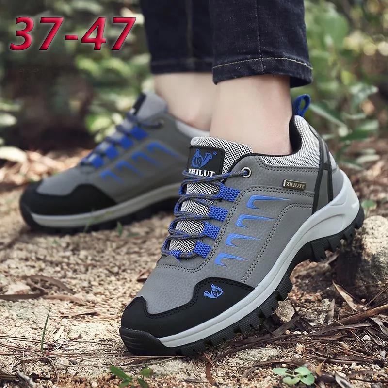 Outdoor Men's Hiking Shoes Non-slip Wear-resistant Hiking Hiking Shoes Winter Plus Velvet Warm and Waterproof Camping Travel