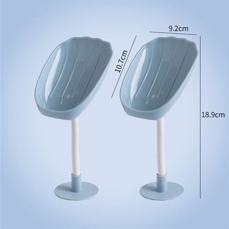 2PC Bathroom Creative Soap Box Multi-function Rotating Drainage Storage Rack Kitchen Storage Soap Dish