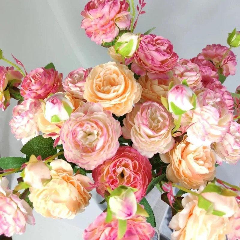Simulation Peony Rose Bouquet Wedding Home Living Room Decoration Tea Table Fake Flower Silk Flower Flower Arrangement