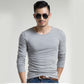 Long-sleeved T-shirt Men's Winter Warm and Comfortable with A Solid Color Bottoming Shirt Slim Thin Section