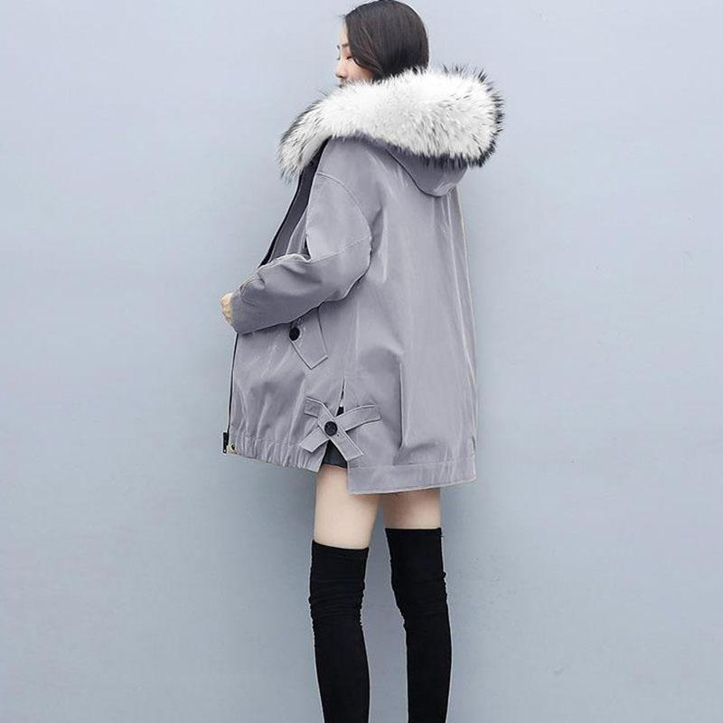 Parkas Women's Down Padded Jacket Women's Mid-length Korean Style Loose Thick Padded Winter Coat